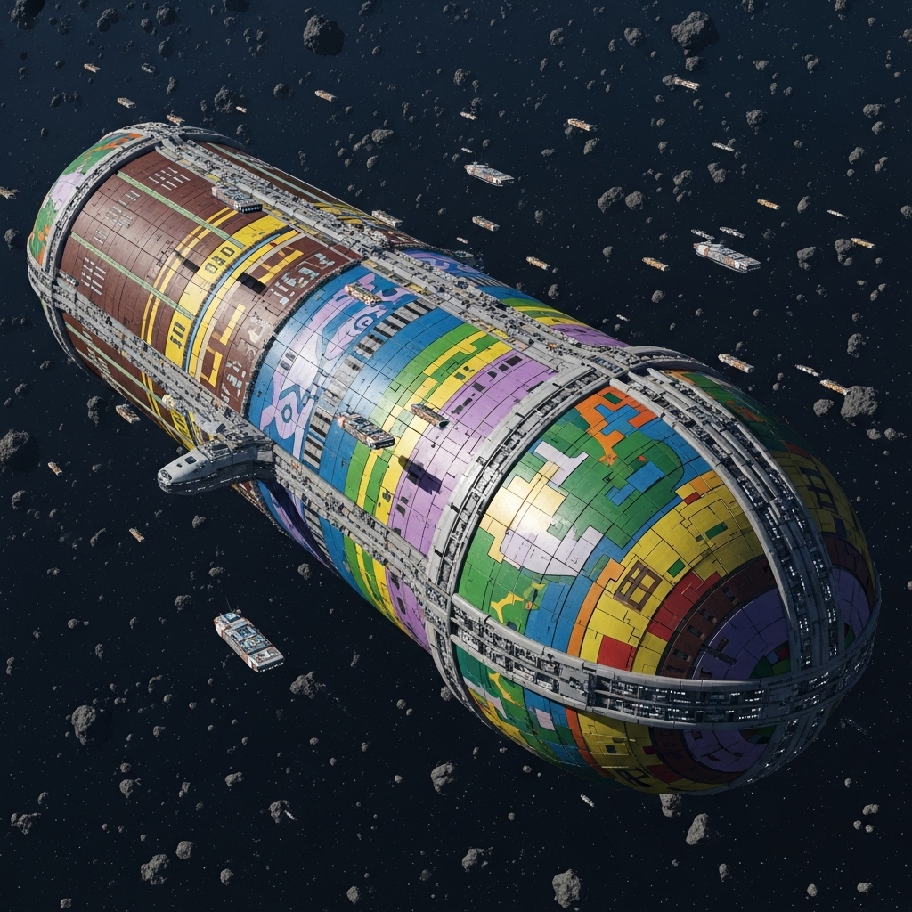 Concordiatra with colorful hull sections showing internal zones